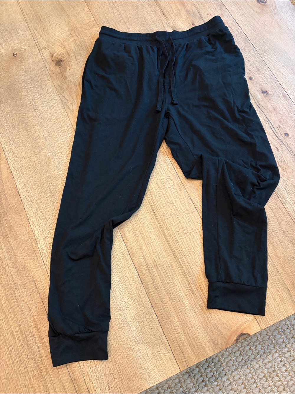 Men's Black Slim Fit Jogger Sweatpants with Drawstring